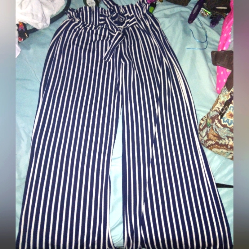 Dark navy blue & cream Ktk women's comfy pants size L